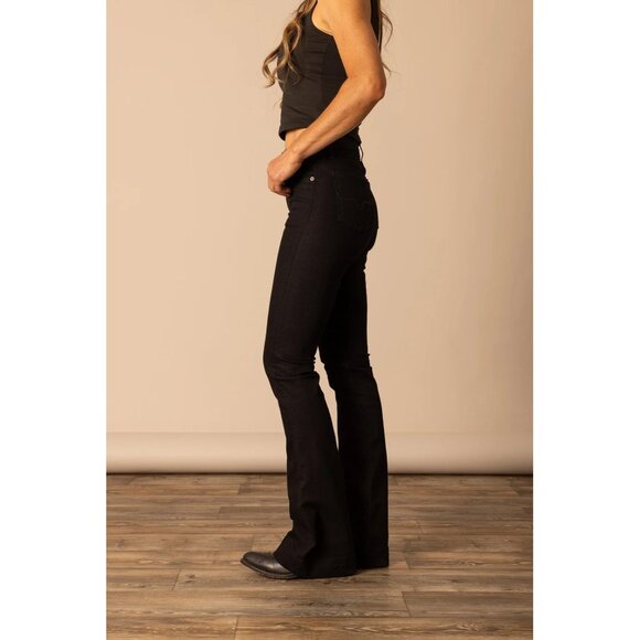NEW Kimes Ranch Jennifer High Rise Flare Black Jeans Sz 8 $150 [jb] - Picture 5 of 10
